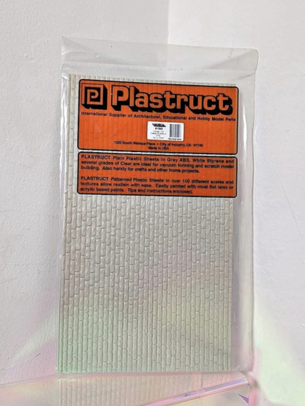 Plastruct 91633 G Scale 1/24 Dressed Stone Block PS-85 Gray Sheets